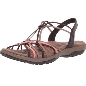 Skechers Womens Memory Foam Reggae Strappy Sandals Slide Flats shoes sz 7